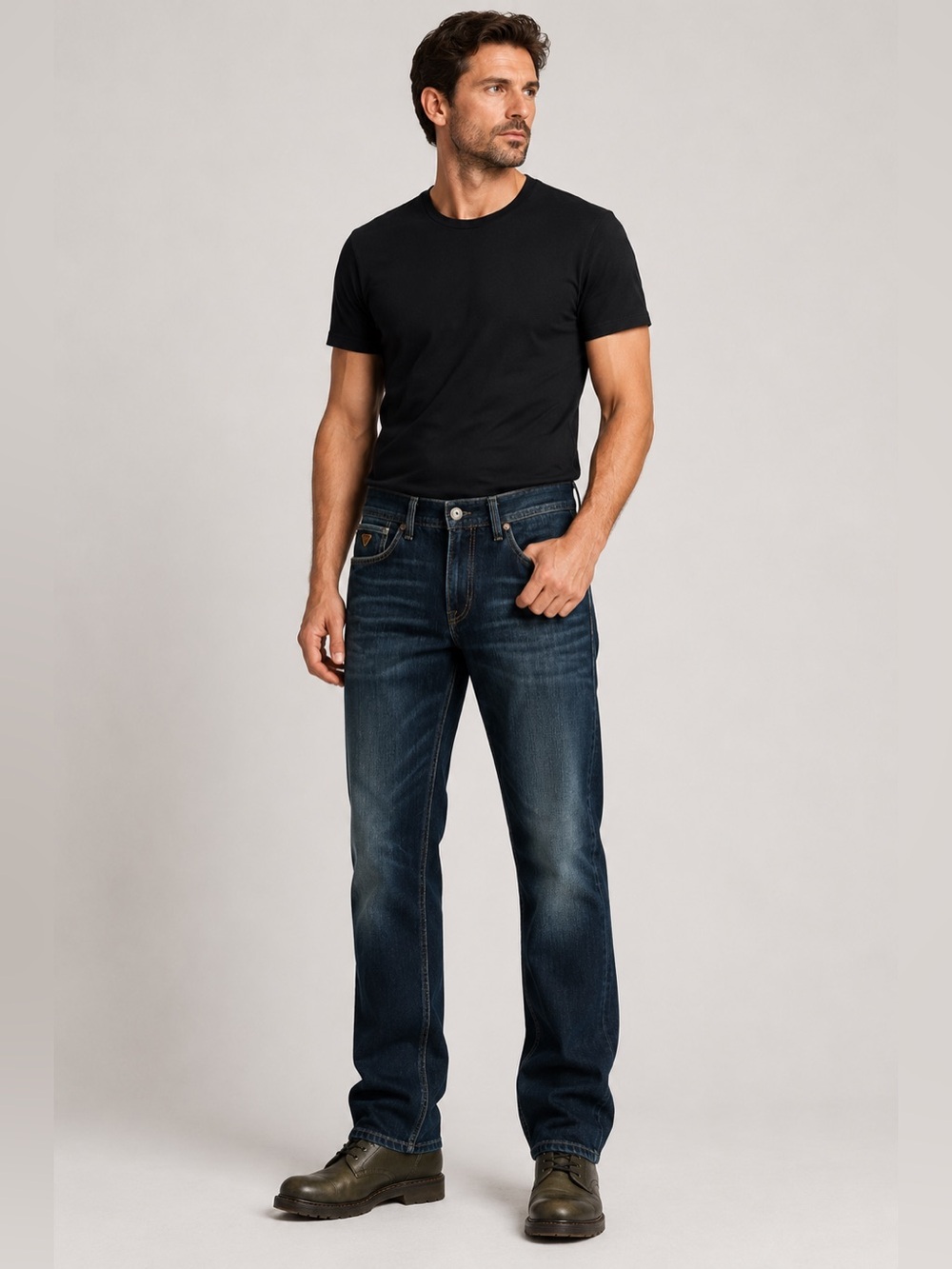 Guess 1981 Lincoln Slim Straight Dark Wash Jeans Men’s 34 Fits 36
